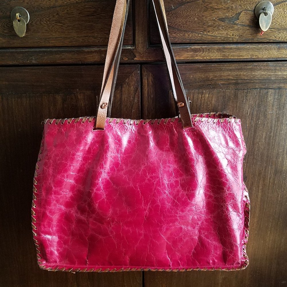 CARLA MANCINI Double Handled Leather Tote Bag